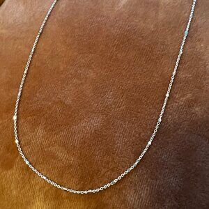 Italian Sterling Silver Stunning Classic Fine Chain Necklace 14" Length NEW